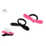 J&E Gumki z Kokardami Czarna i Różowa REF931660