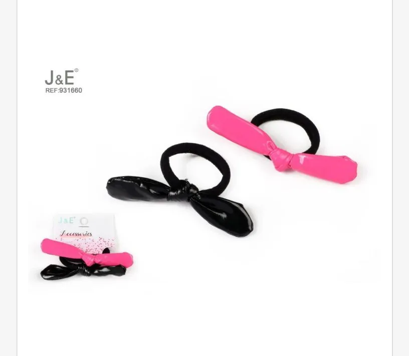 J&E Gumki z Kokardami Czarna i Różowa REF931660