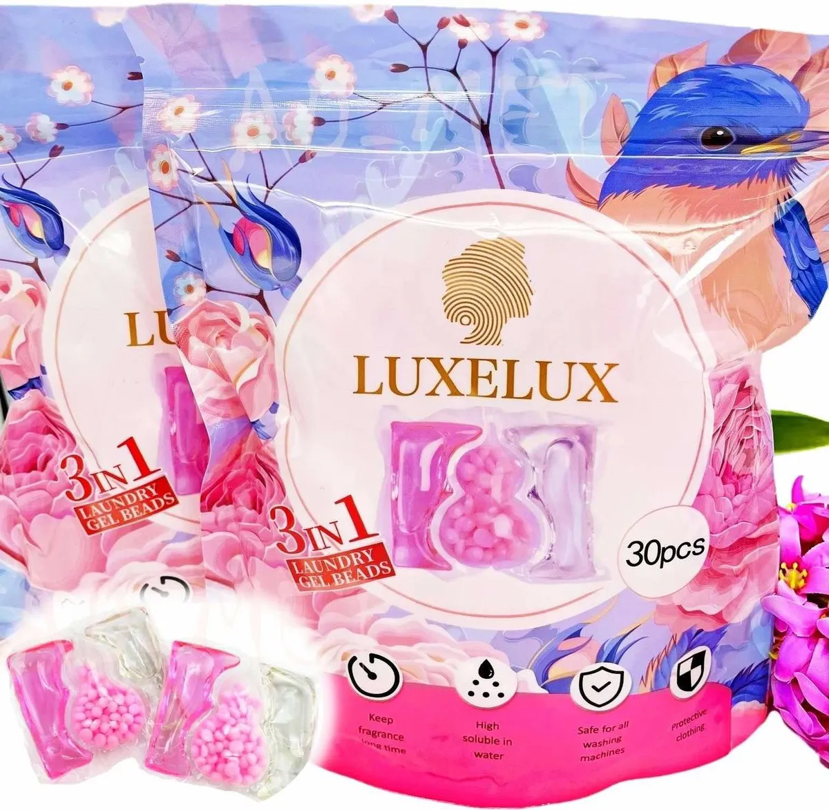 Kapsułki do prania Luxelux 3w1 30 szt Laundry Gel Beads