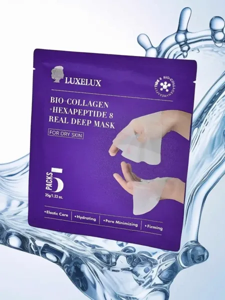 Maseczka LUXELUX Bio-Kolagenowa z Heksapeptydem 25g 5 szt