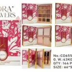 Zestaw do makijażu NORA Flowers paleta cieni róż highlighter szminka