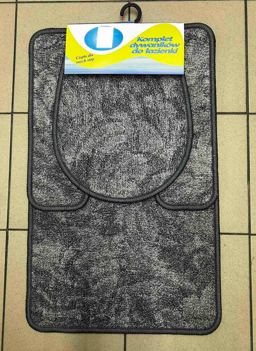 Komplet dywaników łazienkowych szary 50x75cm 45x50cm 35x45cm