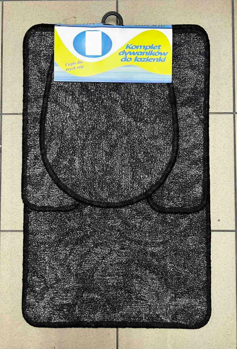 Komplet 3 dywaników łazienkowych szarych 50x75cm