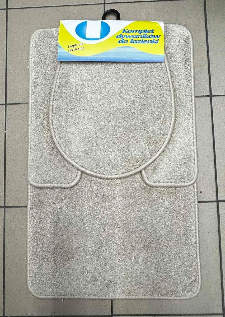 Komplet dywaników łazienkowych szary 50x75cm 45x50cm 35x45cm