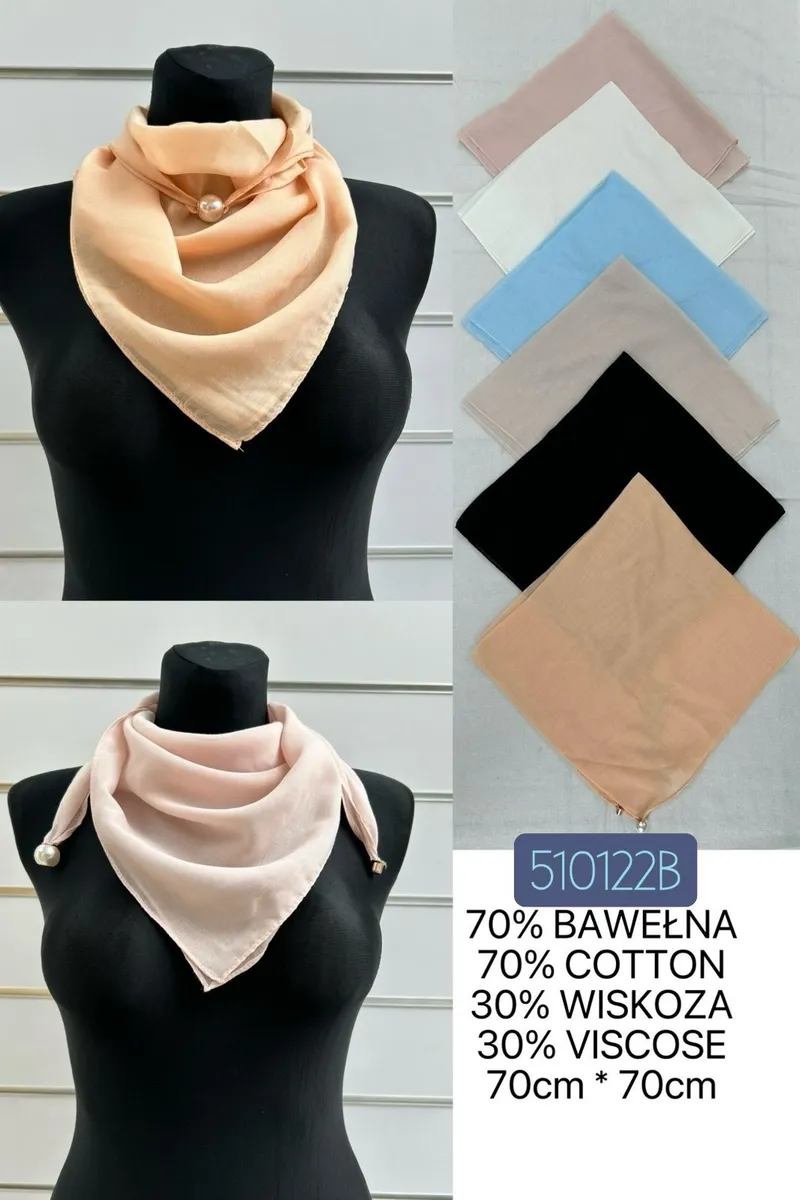 Chusta Kwadratowa 70x70cm 70% Bawełna 30% Wiskoza Mix Kolorów