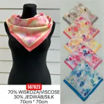 Chusty kwadratowe 70x70cm wiskozowe mix kwiatowy