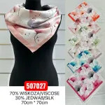 Chusta Kwiatowa 70x70cm Wiskoza 70%/Jedwab 30% Mix Kolorów