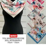 Chusty damskie mix kwiatowy wiskoza/jedwab 70x70cm