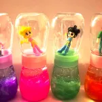 Slime z figurkami w słoikach fioletowy różowy zielony czerwony