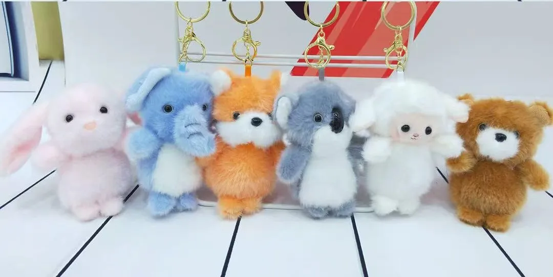 Breloki pluszowe zwierzątka mix 6 szt