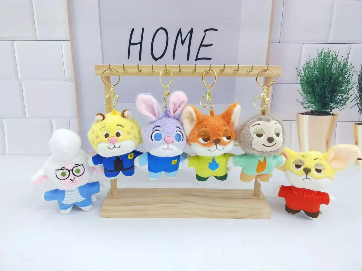Zabawkowe breloki pluszowe zwierzaki króliczek lis lemur