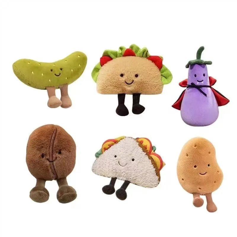 Zabawkowe breloki jedzenie pluszowe ogórek taco ziemniak