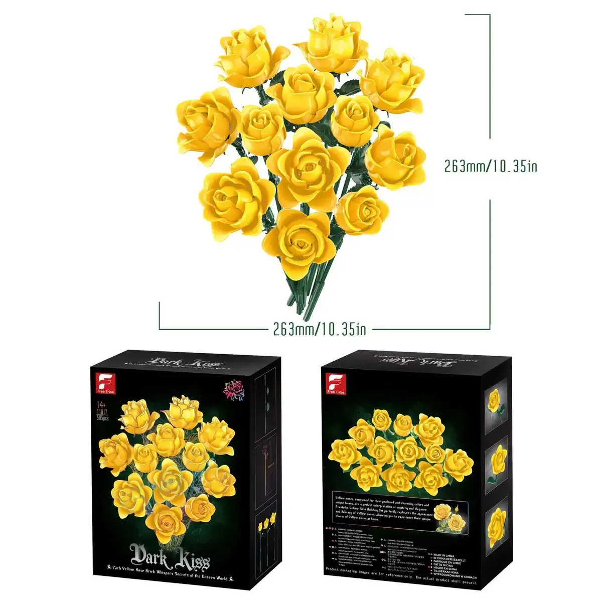 Klocki konstrukcyjne Dark Kiss żółte róże 263mm