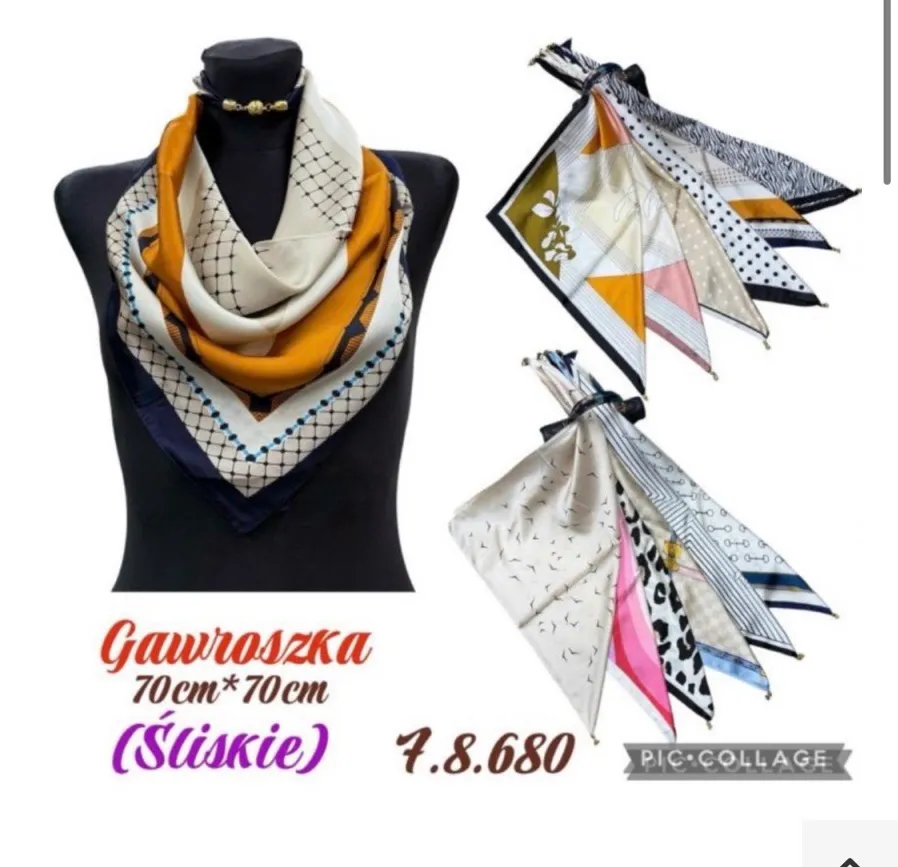 Gawroszka 70cm x 70cm śląskie wzory jedwabne