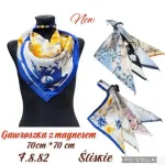 Gawroszka z magnezem kwadratowa 70x70cm niebiesko-żółta
