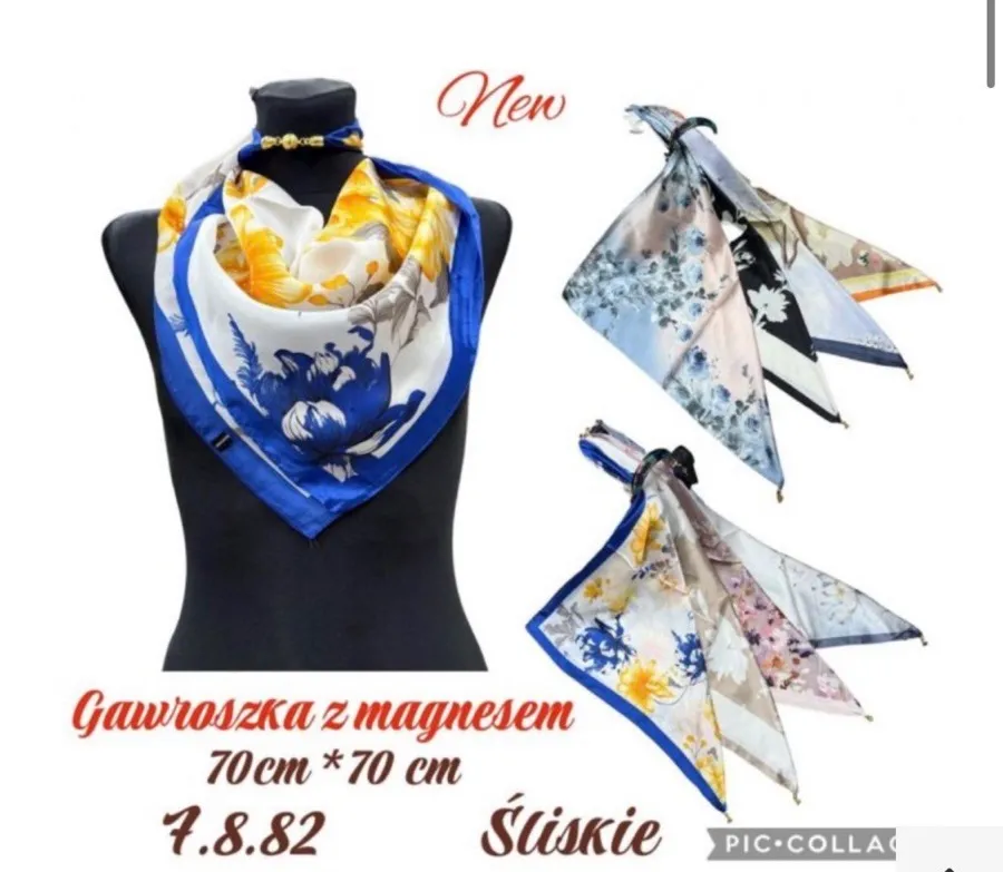 Gawroszka z magnezem kwadratowa 70x70cm niebiesko-żółta