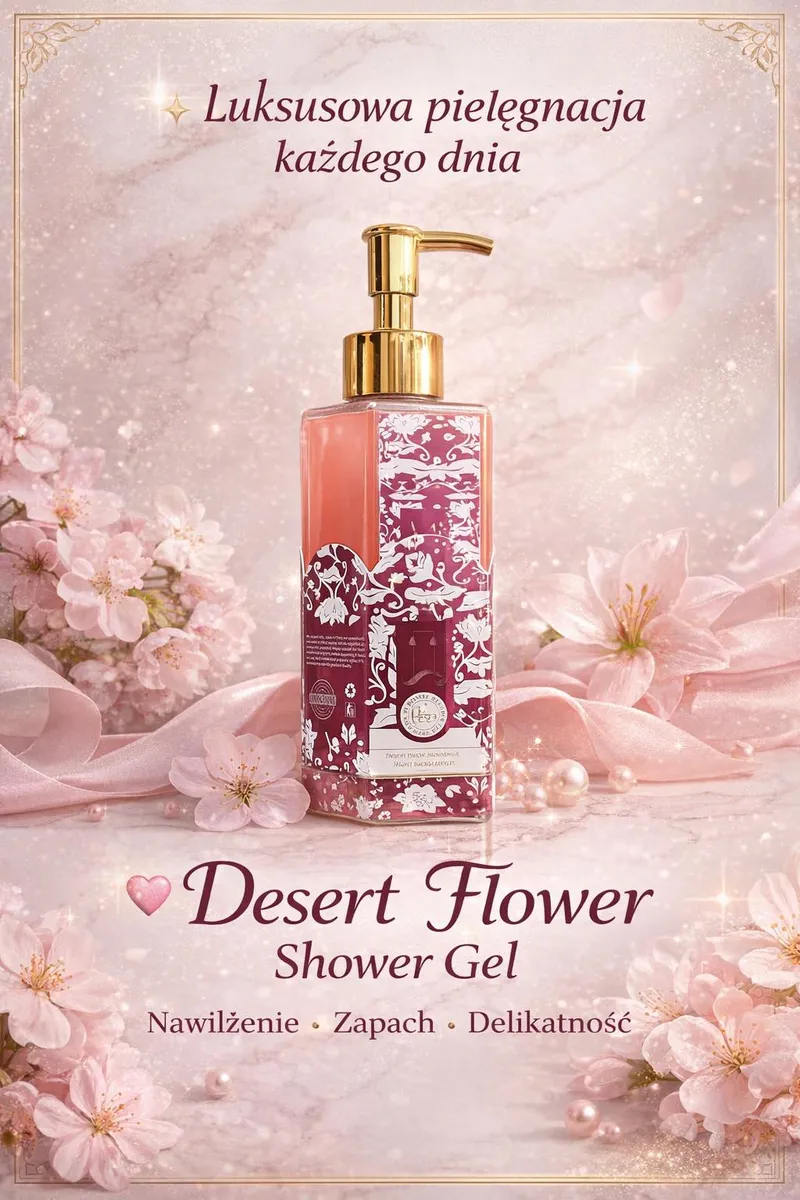 Żel pod prysznic Desert Flower kwiatowy zapach pompką