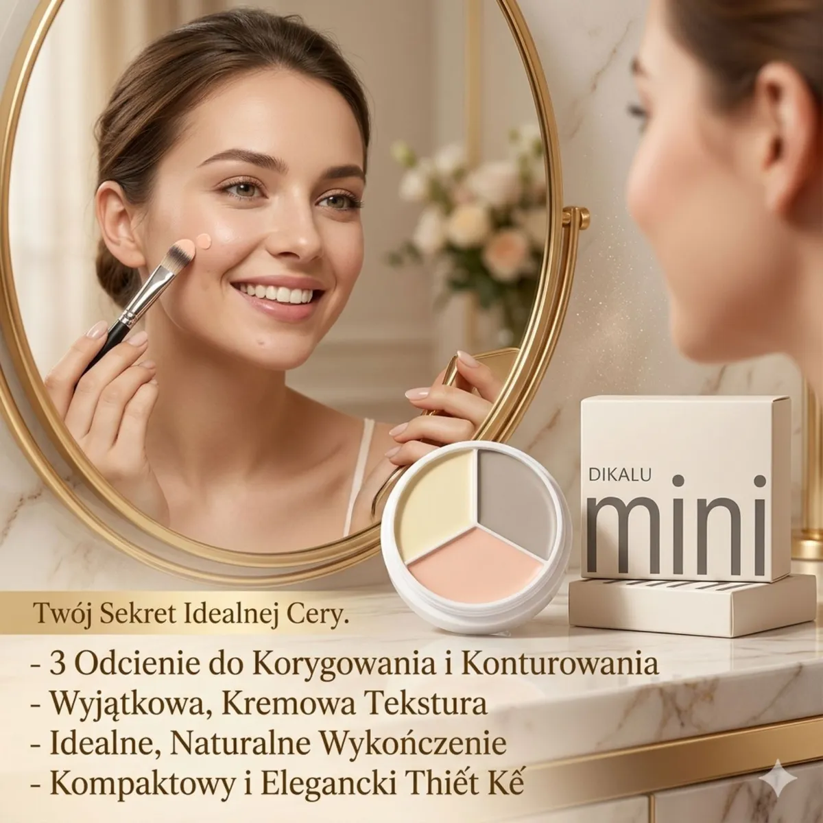 Paleta korektorów DIKALU Mini 3 kolory kremowa tekstura