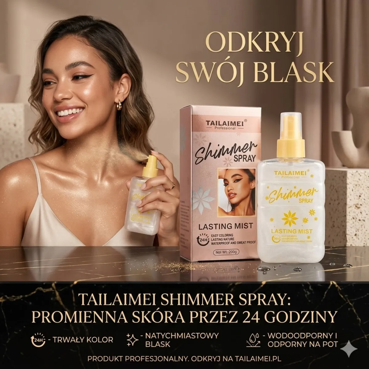 Tailaimei Shimmer Spray rozświetlający 200g