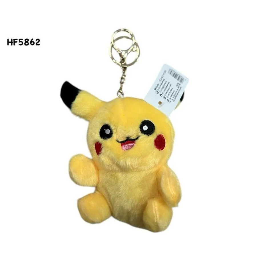 Brelok Pikachu Żółty Pluszowy z Metalowym Karabińczykiem