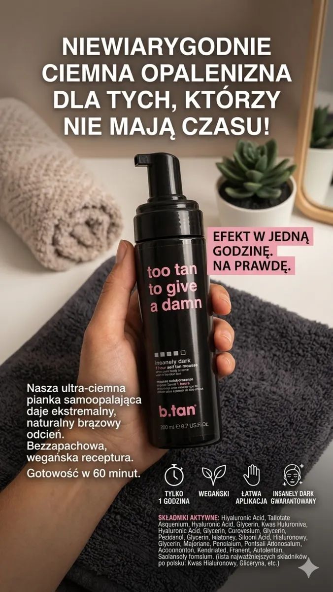 Pianka samoopalająca b.tan Too Tan Insanely Dark 200ml