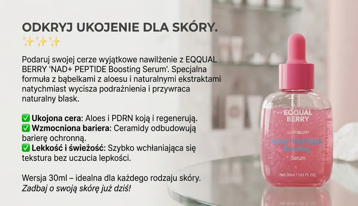 Eqqual Berry NAD+ Peptide Boosting Serum Różowe 30ml