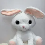 Maskotka królik z kocykiem biały różowy 60cm