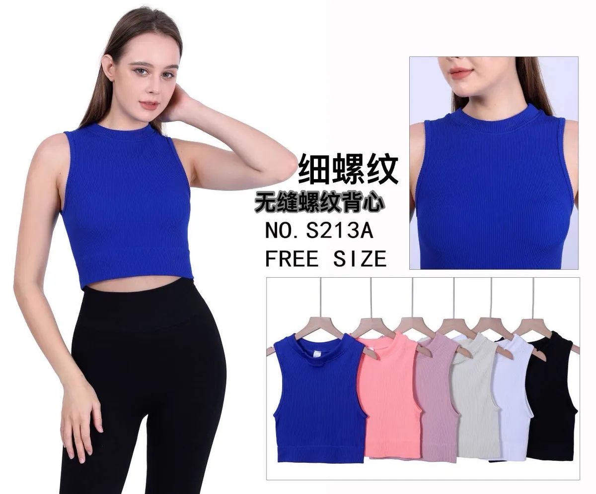Krótki top damski niebieski free size S213A