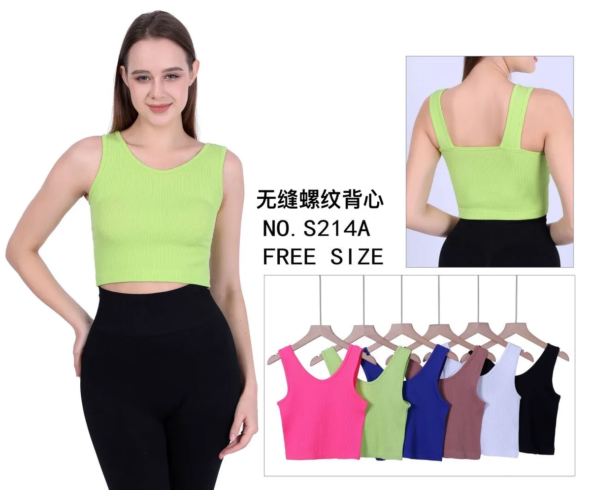 Top damski rib knit FREE SIZE S214A limonka