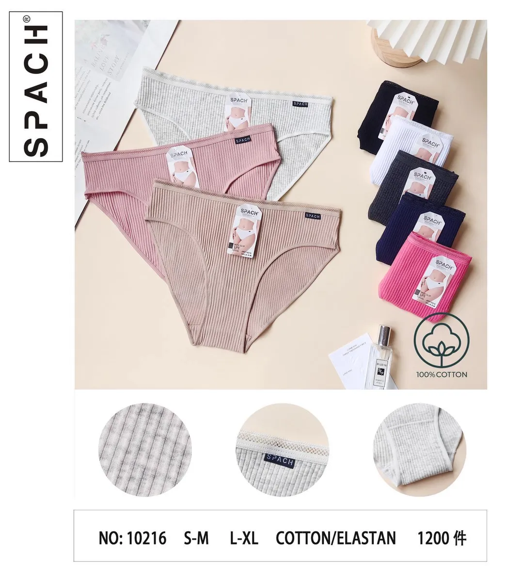 Spach Damskie Majtki Rib S-M L-XL Cotton/Elastan