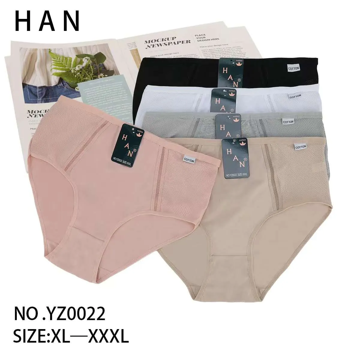 HAN damskie majtki bawełniane XL-XXXL mesh