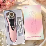 Różowy masażer do twarzy z RF i EMS USB