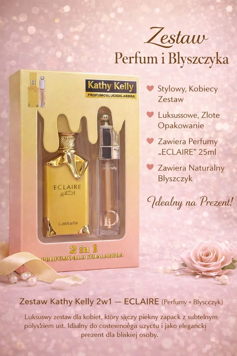 Zestaw Kathy Kelly 2w1 ECLAIRE Perfumy 25ml + Błyszczyk