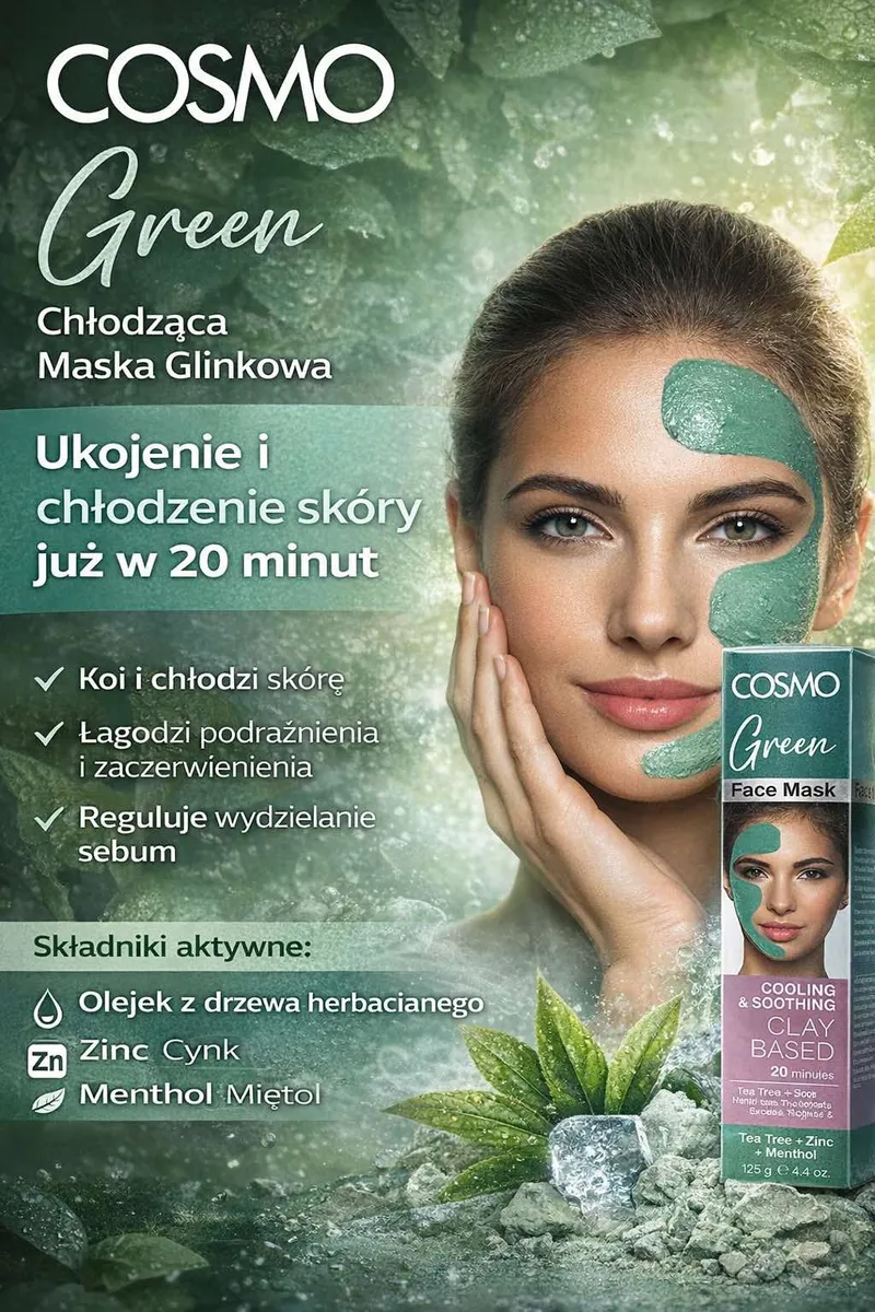 COSMO Green Chłodząca Maska Glinkowa 125g