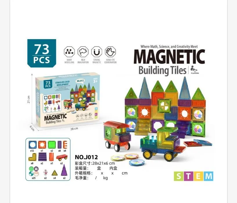 Magnetyczne Klocki Budowlane 73 elementów NO.J012 STEM