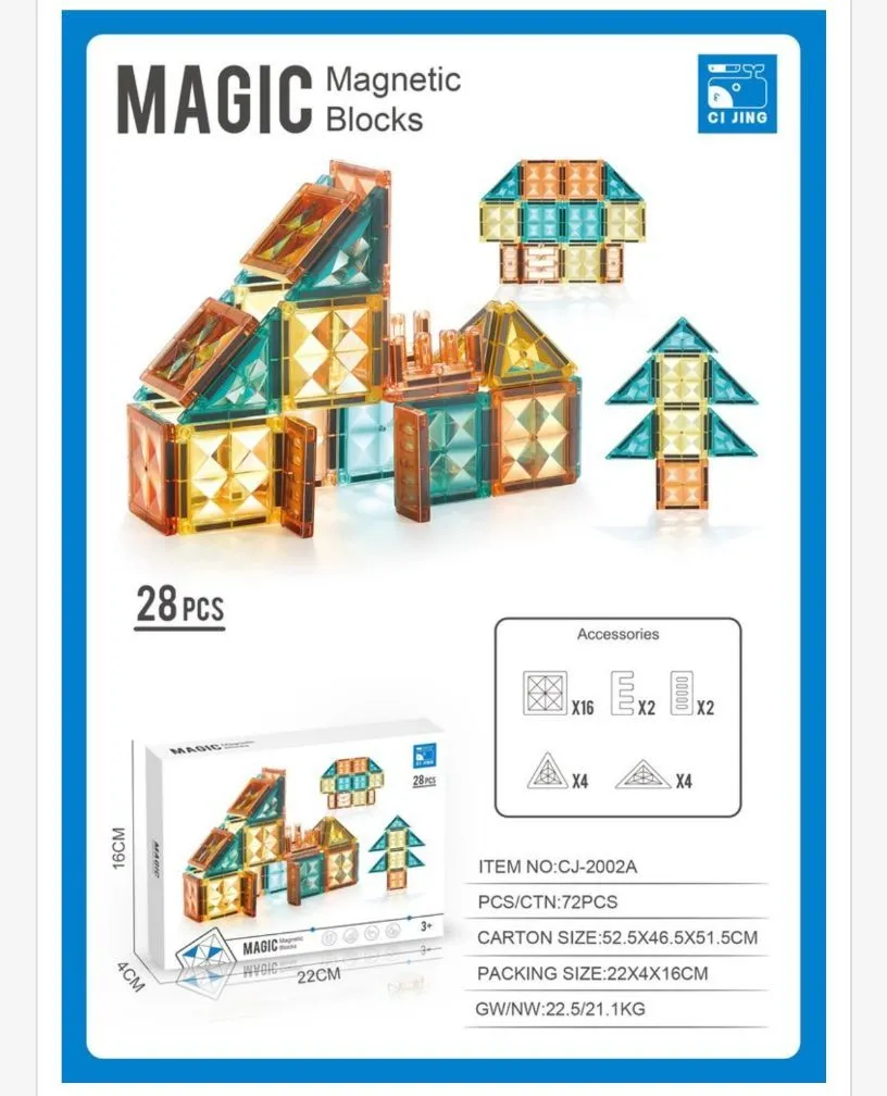 Magic Magnetic Blocks 28 elementów wielokolorowe