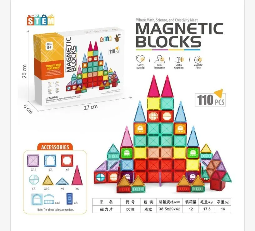 Magnetyczne klocki STEM 110 elementów 3+