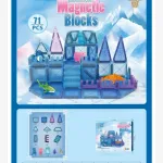 Magnetyczne klocki 71 elementów niebiesko-różowe G019