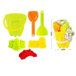Zestaw plażowy wiaderko z formami 16cm żółty-zielony