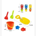 Zestaw plażowy Beach Toy wiaderko łopatka grabki kolorowy
