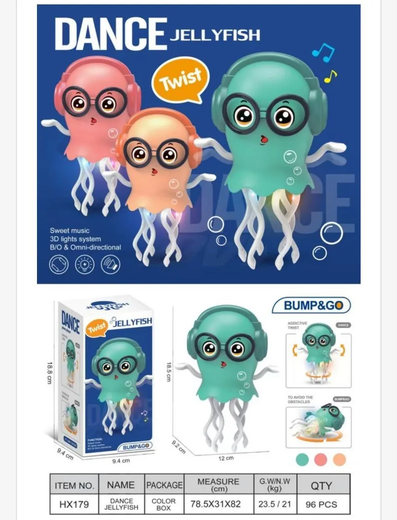 Tancerz Meduza Dance Jellyfish zielony niebieski różowy