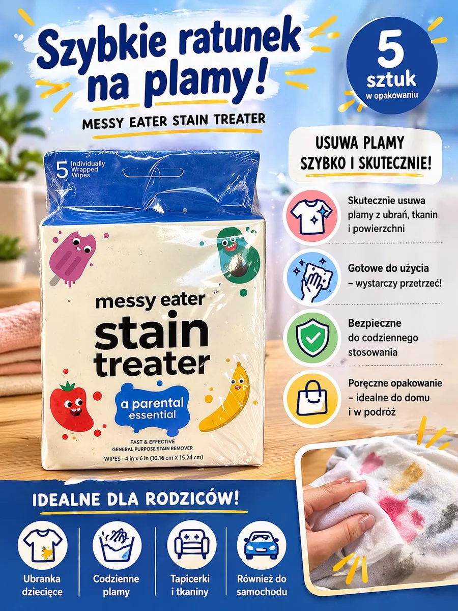 Messy Eater Stain Treater chusteczki 5 szt na plamy