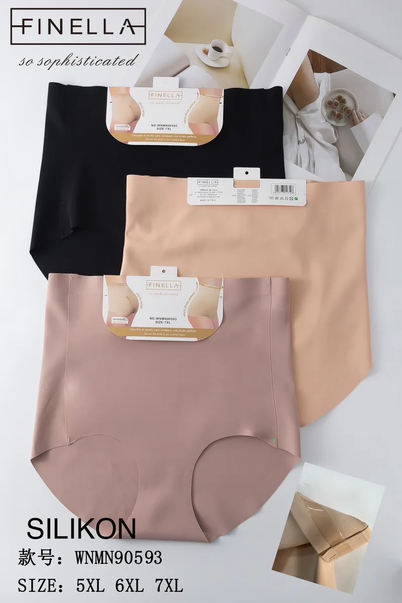 Finella Silikonowe Bezszwowe Majtki 5XL-7XL Czarne Beżowe Różowe