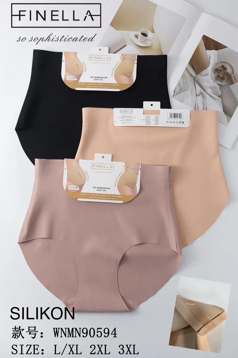 Finella Silikonowe Majtki Bezszwowe Beżowe L/3XL