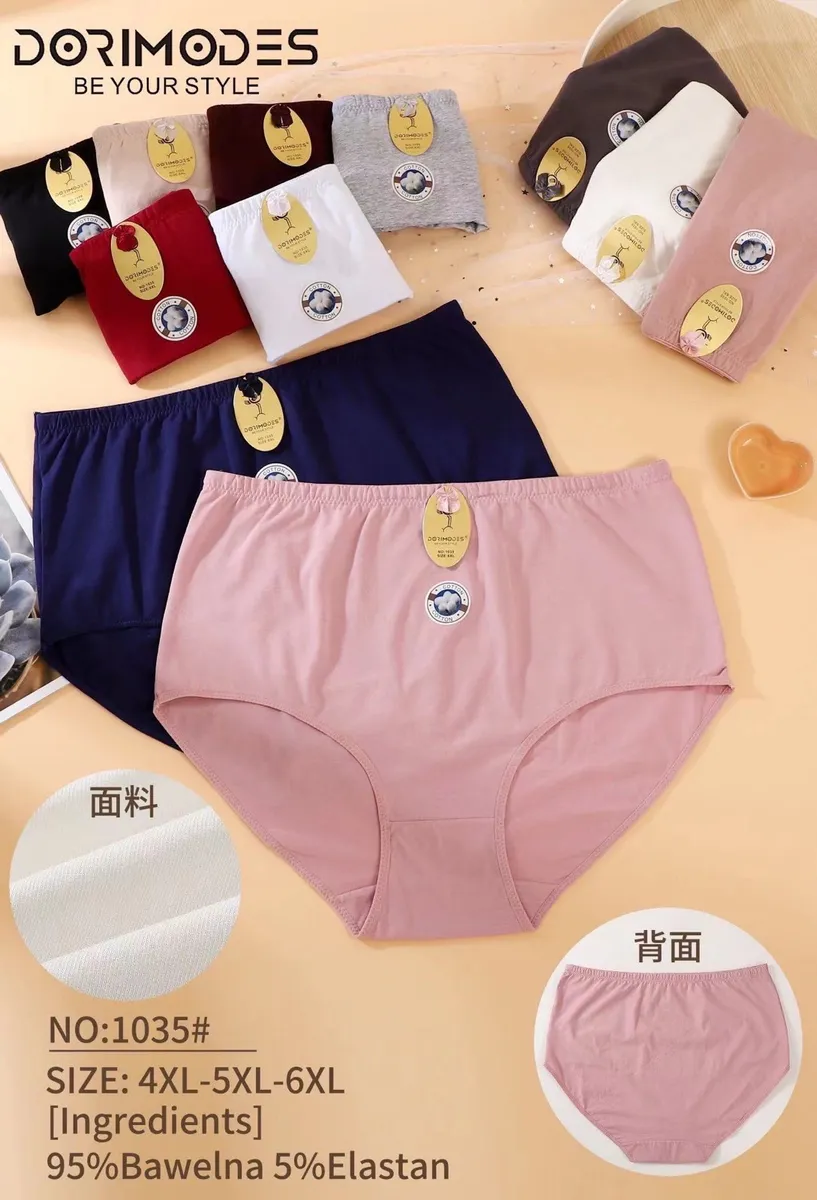 Dorimodes Majtki Bawełniane Plus Size 4XL-6XL Różowe