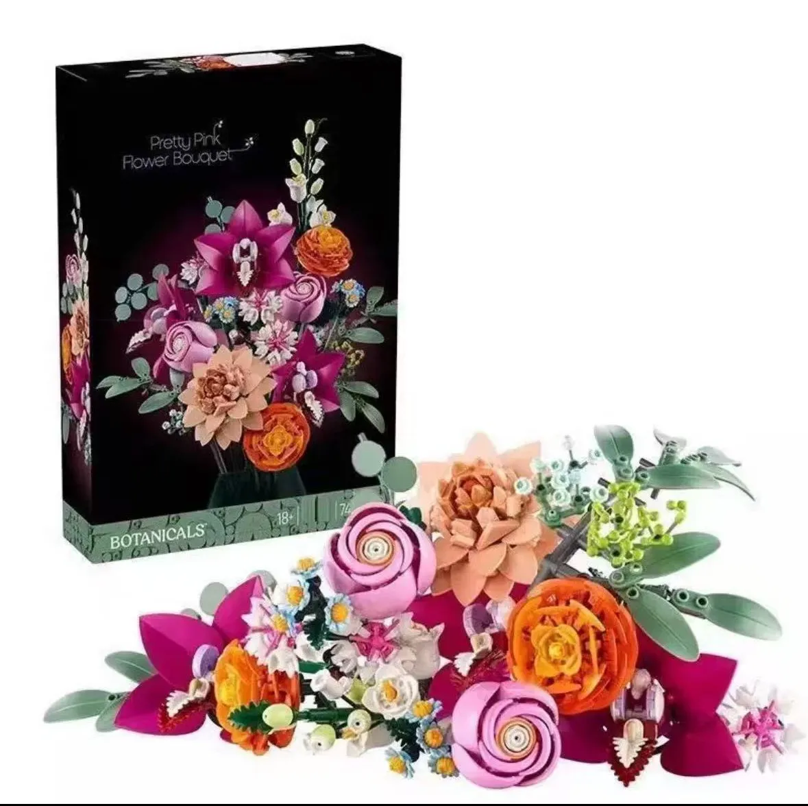 Pretty Pink Flower Bouquet Botanicals 18+ Zestaw Klocków