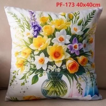 Poszewki dwustronne kwiatowe 40x40cm mix PF-173