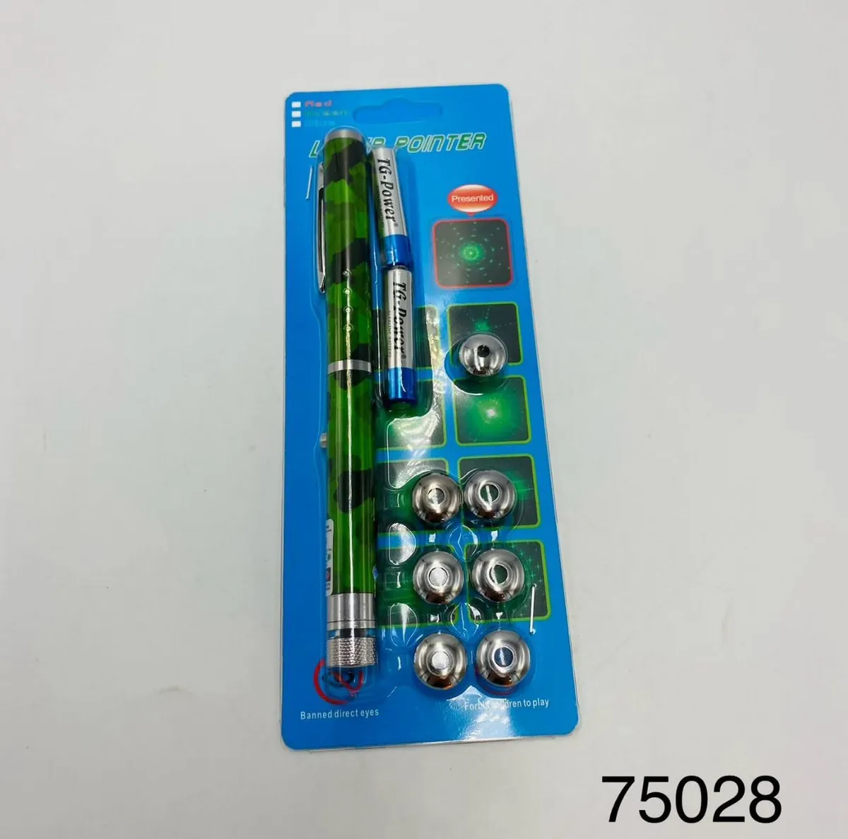 Laser Pointer T-J Power Zielony Kamuflaż z 6 bateriami