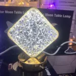 Lampa stołowa Star Moon kryształ diamentowy złota