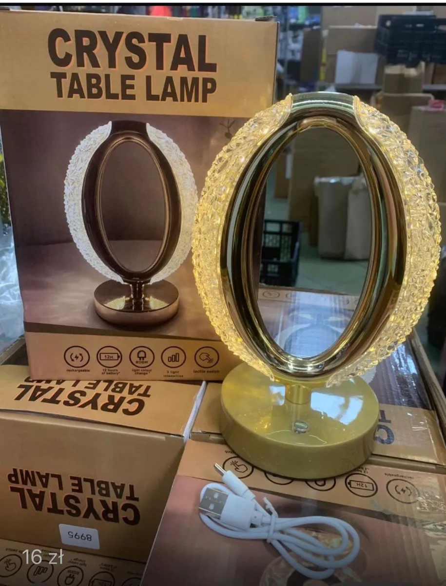 Lampa stołowa Crystal Table Lamp złota kryształowa